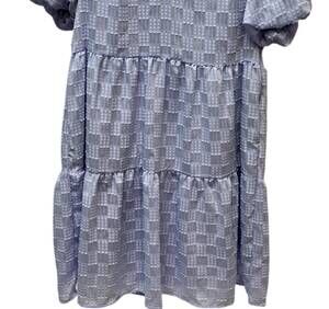 NEW GRACE + EMMA women's v neck checkered dress in light purple